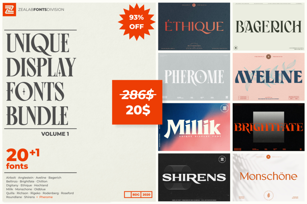 Unique Display Fonts Bundle vol.1